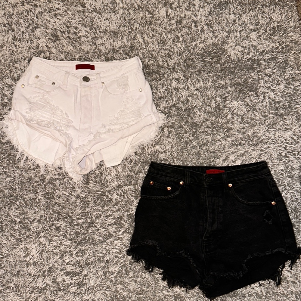 Black and white jean shorts Isabelle’s Cabinet
